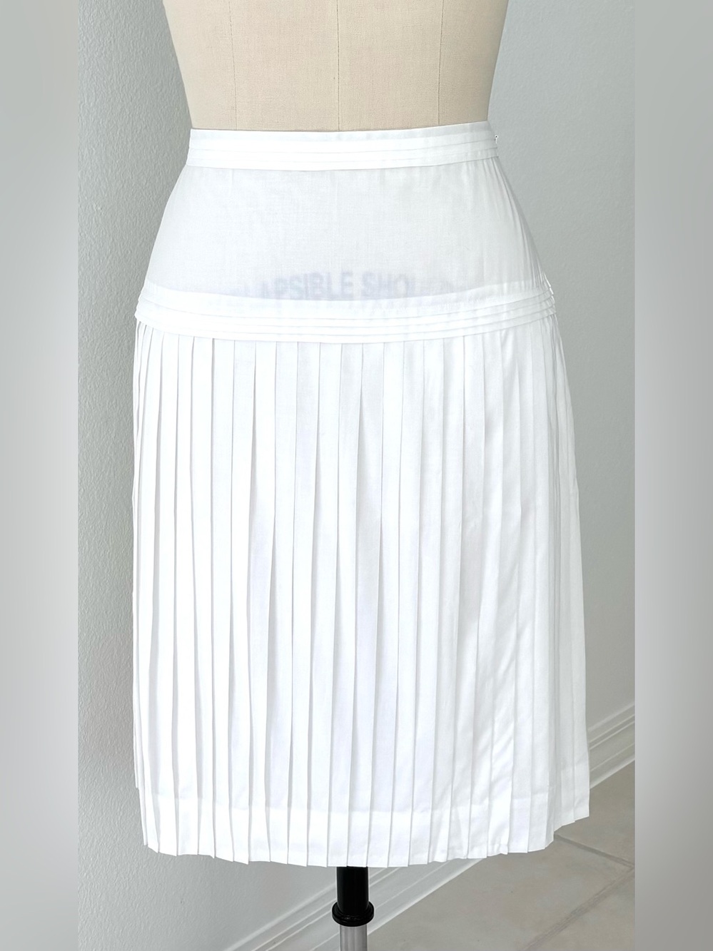 J.Crew White Cotton Pleated Drop-Waist Midi Skirt NWT Style 69206 Size 10
